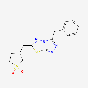 molecular formula C15H16N4O2S2 B5433928 3-benzyl-6-[(1,1-dioxidotetrahydro-3-thienyl)methyl][1,2,4]triazolo[3,4-b][1,3,4]thiadiazole 