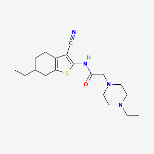 N-(3-CYANO-6-ETHYL-4,5,6,7-TETRAHYDRO-1-BENZOTHIOPHEN-2-YL)-2-(4-ETHYL-1-PIPERAZINYL)ACETAMIDE