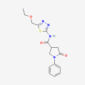 N-[5-(ethoxymethyl)-1,3,4-thiadiazol-2-yl]-5-oxo-1-phenyl-3-pyrrolidinecarboxamide