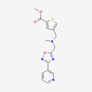 molecular formula C16H16N4O3S B5434017 methyl 4-[(methyl{[3-(3-pyridinyl)-1,2,4-oxadiazol-5-yl]methyl}amino)methyl]-2-thiophenecarboxylate 