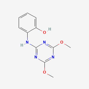 molecular formula C11H12N4O3 B5434035 2-[(4,6-dimethoxy-1,3,5-triazin-2-yl)amino]phenol 