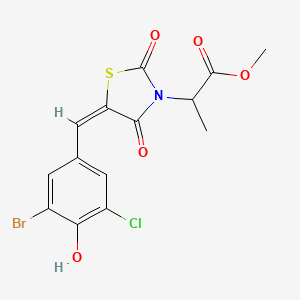 methyl 2-[5-(3-bromo-5-chloro-4-hydroxybenzylidene)-2,4-dioxo-1,3-thiazolidin-3-yl]propanoate