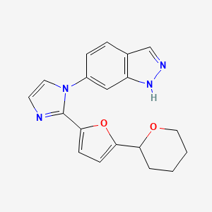 6-{2-[5-(tetrahydro-2H-pyran-2-yl)-2-furyl]-1H-imidazol-1-yl}-1H-indazole