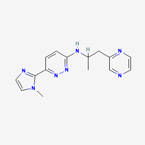 molecular formula C15H17N7 B5434084 6-(1-methyl-1H-imidazol-2-yl)-N-(1-methyl-2-pyrazin-2-ylethyl)pyridazin-3-amine 