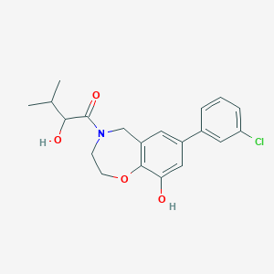 7-(3-chlorophenyl)-4-(2-hydroxy-3-methylbutanoyl)-2,3,4,5-tetrahydro-1,4-benzoxazepin-9-ol