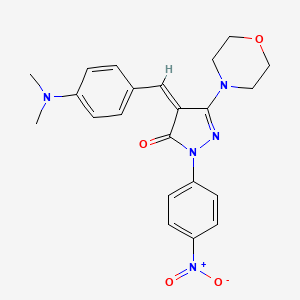 molecular formula C22H23N5O4 B5434094 4-[4-(dimethylamino)benzylidene]-5-(4-morpholinyl)-2-(4-nitrophenyl)-2,4-dihydro-3H-pyrazol-3-one 