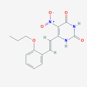 molecular formula C15H15N3O5 B5434125 5-nitro-6-[2-(2-propoxyphenyl)vinyl]-2,4(1H,3H)-pyrimidinedione 