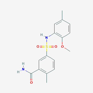 5-{[(2-methoxy-5-methylphenyl)amino]sulfonyl}-2-methylbenzamide