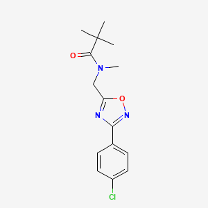 molecular formula C15H18ClN3O2 B5434148 N-{[3-(4-chlorophenyl)-1,2,4-oxadiazol-5-yl]methyl}-N,2,2-trimethylpropanamide 