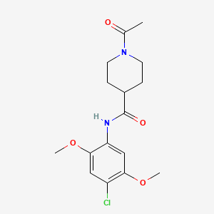 molecular formula C16H21ClN2O4 B5434152 1-acetyl-N-(4-chloro-2,5-dimethoxyphenyl)-4-piperidinecarboxamide 