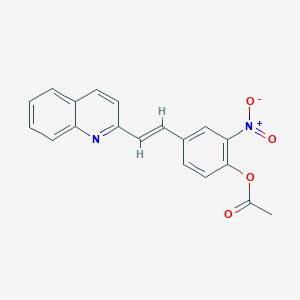 molecular formula C19H14N2O4 B5434158 2-nitro-4-[2-(2-quinolinyl)vinyl]phenyl acetate 