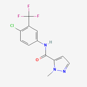 molecular formula C12H9ClF3N3O B5434162 N-[4-chloro-3-(trifluoromethyl)phenyl]-1-methyl-1H-pyrazole-5-carboxamide 