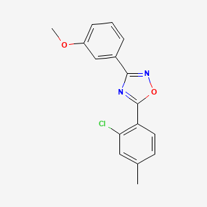 molecular formula C16H13ClN2O2 B5434177 5-(2-chloro-4-methylphenyl)-3-(3-methoxyphenyl)-1,2,4-oxadiazole 