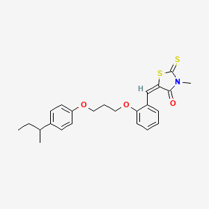 molecular formula C24H27NO3S2 B5434188 (5E)-5-[[2-[3-(4-butan-2-ylphenoxy)propoxy]phenyl]methylidene]-3-methyl-2-sulfanylidene-1,3-thiazolidin-4-one 