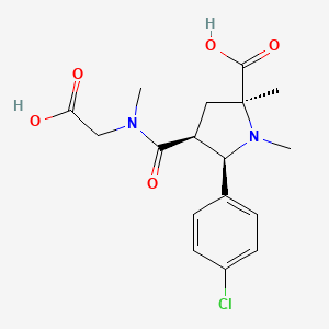 molecular formula C17H21ClN2O5 B5434207 (2S*,4S*,5R*)-4-{[(carboxymethyl)(methyl)amino]carbonyl}-5-(4-chlorophenyl)-1,2-dimethylpyrrolidine-2-carboxylic acid 