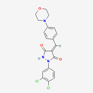 molecular formula C20H17Cl2N3O3 B5434226 1-(3,4-dichlorophenyl)-4-[4-(4-morpholinyl)benzylidene]-3,5-pyrazolidinedione 