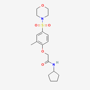 molecular formula C18H26N2O5S B5434232 N-cyclopentyl-2-[2-methyl-4-(4-morpholinylsulfonyl)phenoxy]acetamide 