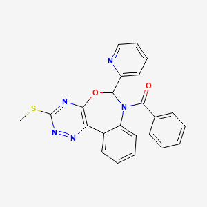 molecular formula C23H17N5O2S B5434266 7-benzoyl-3-(methylthio)-6-(2-pyridinyl)-6,7-dihydro[1,2,4]triazino[5,6-d][3,1]benzoxazepine 