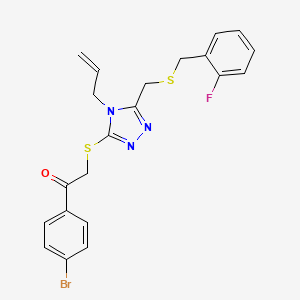 2-[(4-allyl-5-{[(2-fluorobenzyl)thio]methyl}-4H-1,2,4-triazol-3-yl)thio]-1-(4-bromophenyl)ethanone