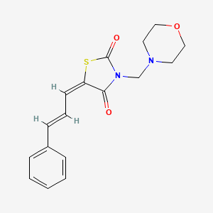 molecular formula C17H18N2O3S B5434293 3-(4-morpholinylmethyl)-5-(3-phenyl-2-propen-1-ylidene)-1,3-thiazolidine-2,4-dione 