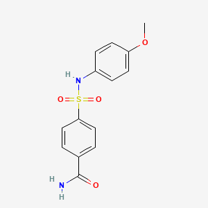 molecular formula C14H14N2O4S B5434299 4-[(4-Methoxyphenyl)sulfamoyl]benzamide 