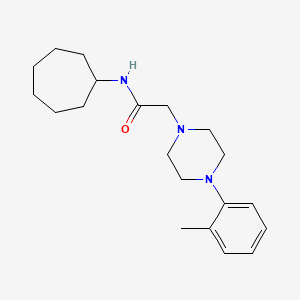 molecular formula C20H31N3O B5434304 N-cycloheptyl-2-[4-(2-methylphenyl)piperazin-1-yl]acetamide 