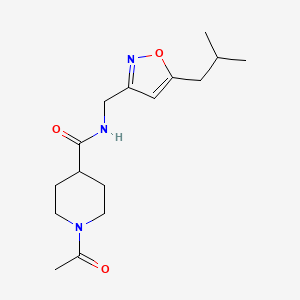 molecular formula C16H25N3O3 B5434324 1-acetyl-N-[(5-isobutylisoxazol-3-yl)methyl]piperidine-4-carboxamide 