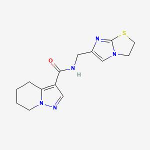 molecular formula C14H17N5OS B5434331 N-(2,3-dihydroimidazo[2,1-b][1,3]thiazol-6-ylmethyl)-4,5,6,7-tetrahydropyrazolo[1,5-a]pyridine-3-carboxamide 