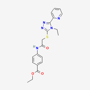 ethyl 4-[({[4-ethyl-5-(2-pyridinyl)-4H-1,2,4-triazol-3-yl]thio}acetyl)amino]benzoate