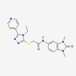 N-(1,3-dimethyl-2-oxo-2,3-dihydro-1H-benzimidazol-5-yl)-2-{[4-ethyl-5-(4-pyridinyl)-4H-1,2,4-triazol-3-yl]thio}acetamide