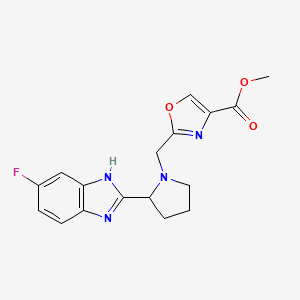 methyl 2-{[2-(5-fluoro-1H-benzimidazol-2-yl)-1-pyrrolidinyl]methyl}-1,3-oxazole-4-carboxylate