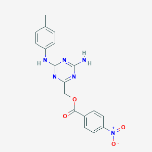 molecular formula C18H16N6O4 B543435 [4-Amino-6-(4-methylanilino)-1,3,5-triazin-2-yl]methyl 4-nitrobenzoate 