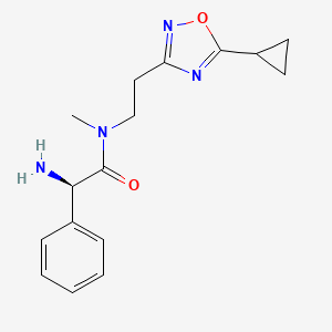 molecular formula C16H20N4O2 B5434364 (2R)-2-amino-N-[2-(5-cyclopropyl-1,2,4-oxadiazol-3-yl)ethyl]-N-methyl-2-phenylacetamide 