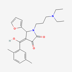 molecular formula C24H30N2O4 B5434386 1-[3-(diethylamino)propyl]-4-(2,5-dimethylbenzoyl)-5-(2-furyl)-3-hydroxy-1,5-dihydro-2H-pyrrol-2-one 