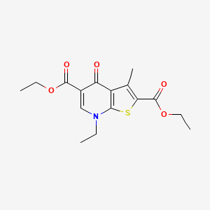 molecular formula C16H19NO5S B5434395 2,5-DIETHYL 7-ETHYL-3-METHYL-4-OXO-4H,7H-THIENO[2,3-B]PYRIDINE-2,5-DICARBOXYLATE 