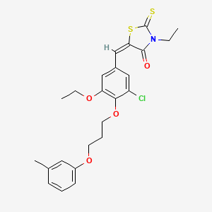 molecular formula C24H26ClNO4S2 B5434396 5-{3-chloro-5-ethoxy-4-[3-(3-methylphenoxy)propoxy]benzylidene}-3-ethyl-2-thioxo-1,3-thiazolidin-4-one 