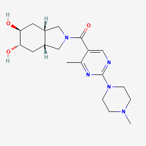 molecular formula C19H29N5O3 B5434409 (3aR*,5S*,6S*,7aS*)-2-{[4-methyl-2-(4-methyl-1-piperazinyl)-5-pyrimidinyl]carbonyl}octahydro-1H-isoindole-5,6-diol 