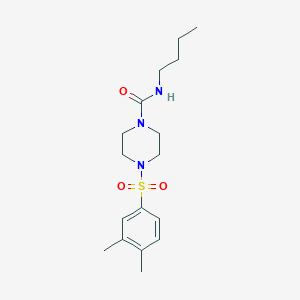 molecular formula C17H27N3O3S B5434417 N-butyl-4-[(3,4-dimethylphenyl)sulfonyl]-1-piperazinecarboxamide 