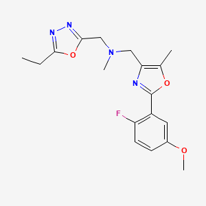 1-(5-ethyl-1,3,4-oxadiazol-2-yl)-N-{[2-(2-fluoro-5-methoxyphenyl)-5-methyl-1,3-oxazol-4-yl]methyl}-N-methylmethanamine