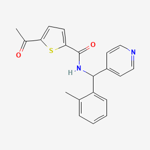 5-acetyl-N-[(2-methylphenyl)(pyridin-4-yl)methyl]thiophene-2-carboxamide