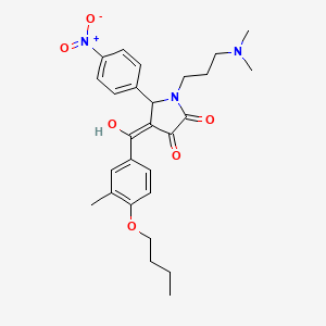 molecular formula C27H33N3O6 B5434493 4-(4-butoxy-3-methylbenzoyl)-1-[3-(dimethylamino)propyl]-3-hydroxy-5-(4-nitrophenyl)-1,5-dihydro-2H-pyrrol-2-one 