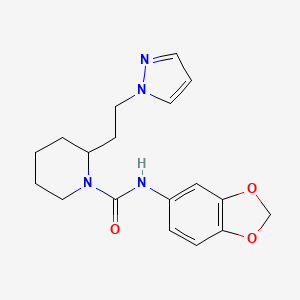 N-1,3-benzodioxol-5-yl-2-[2-(1H-pyrazol-1-yl)ethyl]-1-piperidinecarboxamide