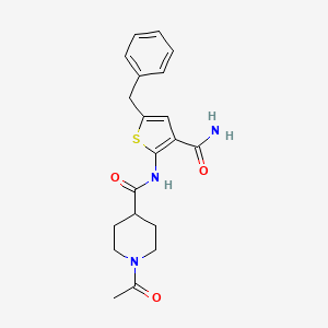 molecular formula C20H23N3O3S B5434507 1-acetyl-N-(5-benzyl-3-carbamoylthiophen-2-yl)piperidine-4-carboxamide 