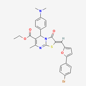 ethyl 2-{[5-(4-bromophenyl)-2-furyl]methylene}-5-[4-(dimethylamino)phenyl]-7-methyl-3-oxo-2,3-dihydro-5H-[1,3]thiazolo[3,2-a]pyrimidine-6-carboxylate