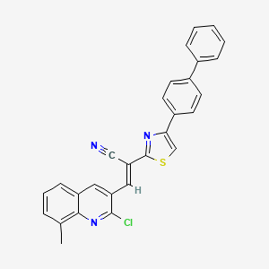 molecular formula C28H18ClN3S B5434522 (E)-3-(2-chloro-8-methylquinolin-3-yl)-2-[4-(4-phenylphenyl)-1,3-thiazol-2-yl]prop-2-enenitrile 