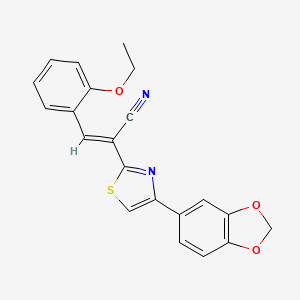 molecular formula C21H16N2O3S B5434527 2-[4-(1,3-benzodioxol-5-yl)-1,3-thiazol-2-yl]-3-(2-ethoxyphenyl)acrylonitrile 