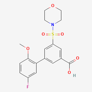 molecular formula C18H18FNO6S B5434536 5'-fluoro-2'-methoxy-5-(morpholin-4-ylsulfonyl)biphenyl-3-carboxylic acid 