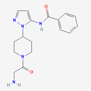 molecular formula C17H21N5O2 B5434552 N-[1-(1-glycyl-4-piperidinyl)-1H-pyrazol-5-yl]benzamide hydrochloride 