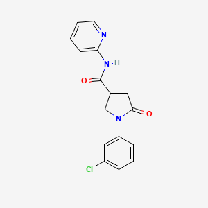 1-(3-chloro-4-methylphenyl)-5-oxo-N-pyridin-2-ylpyrrolidine-3-carboxamide