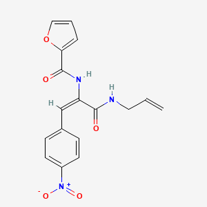 molecular formula C17H15N3O5 B5434573 N-[(E)-1-(4-nitrophenyl)-3-oxo-3-(prop-2-enylamino)prop-1-en-2-yl]furan-2-carboxamide 